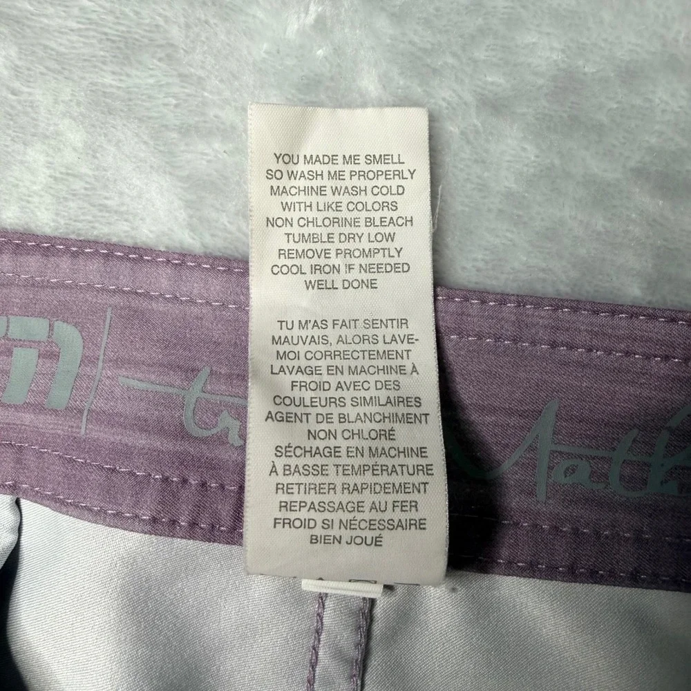 Travis Mathew Mens 38 Board Shorts Blue Purple Colorblock Swim Trunks 1MQ519